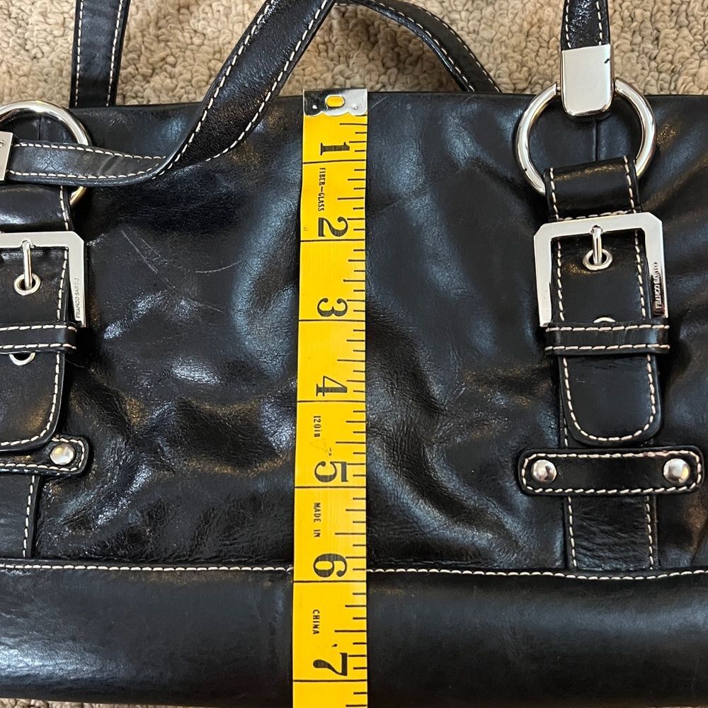 Franco Sarto Black Handbag with Silver Buckle Details - Picture 9 of 10